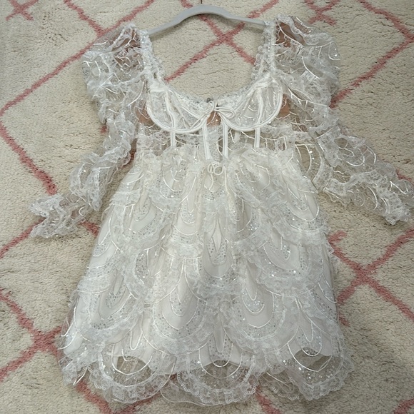 For Love and Lemons Tayla white Lace Dress size small - Picture 3 of 7